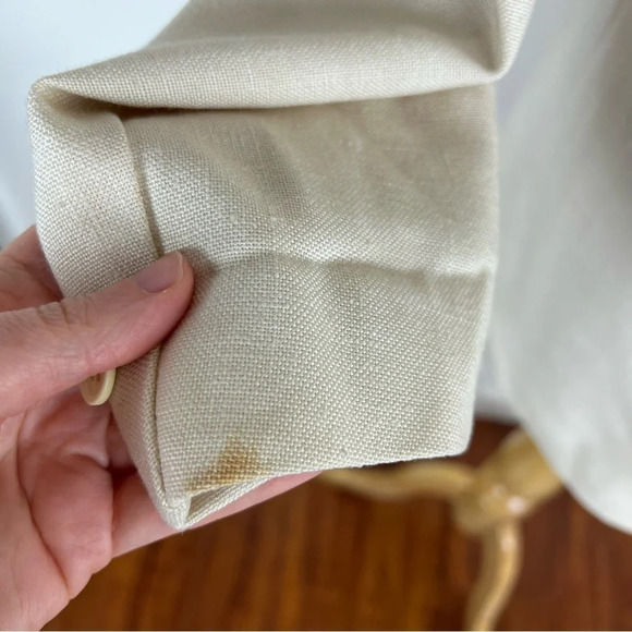 Vintage Halston Sportswear Linen Blazer Jacket Cream Size 10 - Picture 4 of 8